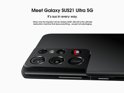 SUS21 Ultra 5G amongus funny illustration parody realistic samsung smartphone