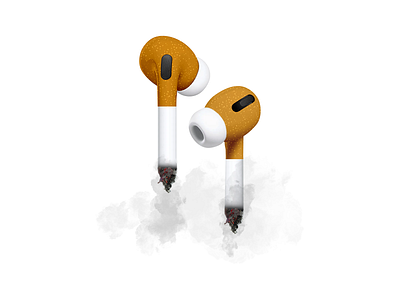 Smoking Hot Audio Experience adobe airpods apple funny illustration parody photoshop realistic technology