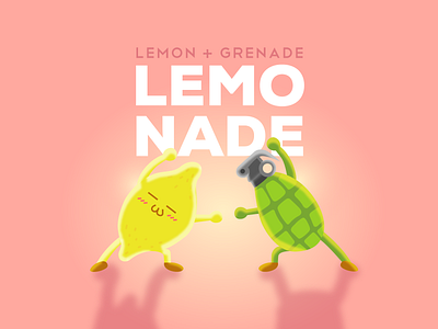 LEMONDADE cute design funny grenade illustration lemon vector