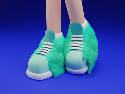 Stylized Hairy Shoe 3d 3dmodelling character cute funny leg quirky shoe