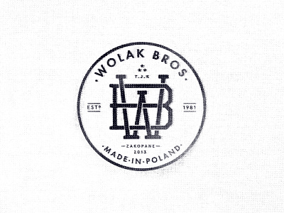 Wolak Bros Sign logotype monogram snowboard typography vintage