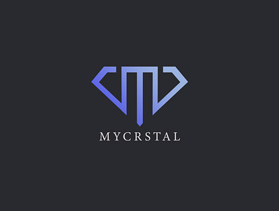 Crystal + M Logo Concept branding icon illustration logo typography