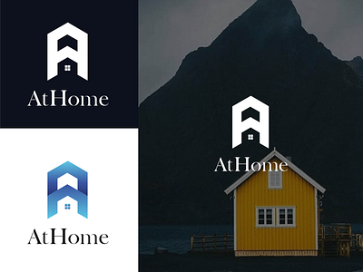 AtHome Logo Design awesome logo branding design design app design art flat icon illustration jasa design logo design logodesign logotype
