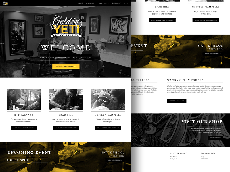 Golden Yeti Website by Skylar Everett on Dribbble