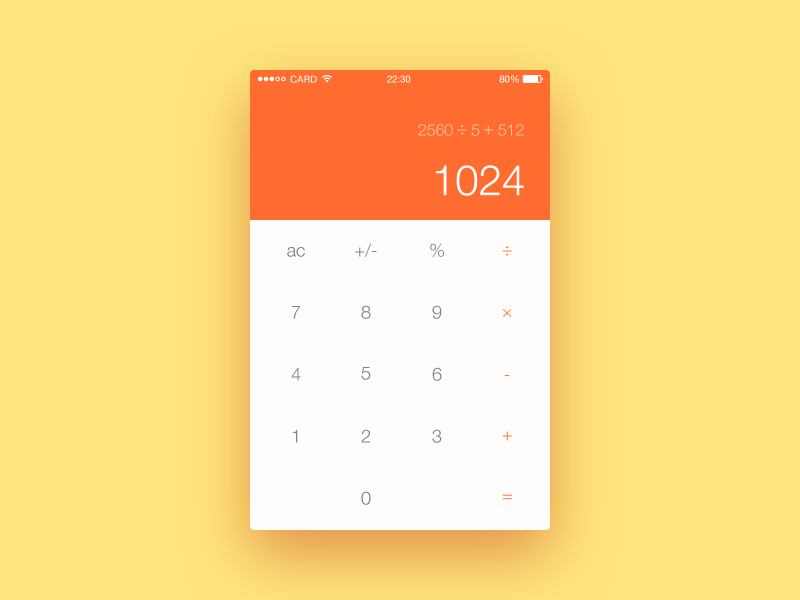 Calculator - DailyUI 004 004 calculator dailyui