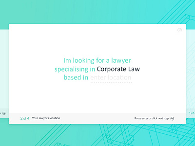 Lawyer Process conversational corporate find minimal search simple ui ux web