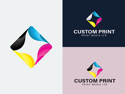 Print Media Logo Template branding cmyk cmyk color cmyk logo design flat icon illustration illustrator logo logo design minimal prin logo print print design vector