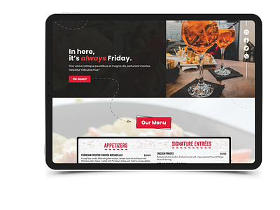 Jamaica's TGI Friday's Website Mockup design mockup restaurant ui web design website