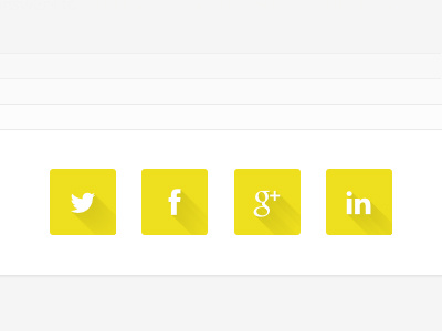 Sunny sharing buttons with long shadows buttons call to action css flat flat design long shadow shadow share social social buttons ux yellow