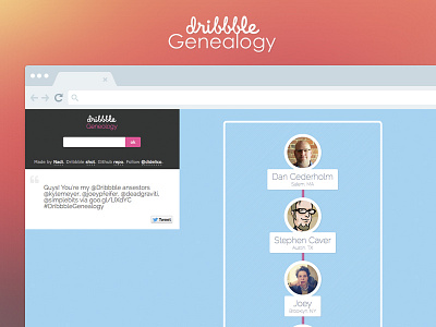 Dribbble Genealogy: Meet your Dribbble ancestors api blue css dribbble flat free freebie html5 javascript jquery ui ux