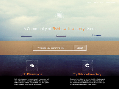 Community landing page background bootstrap css3 features flat flat design html5 landing landing page sea search ui