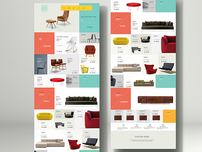 Furniture store web design shot, ui