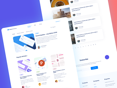 Blog Page - BrandOverflow blog blog design clean ui colorful content design illustration art ui design uiux