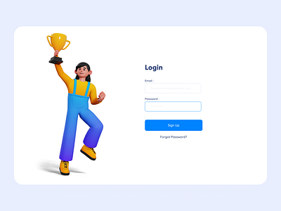 Login Form 3d clean clean ui login minimal ui ux uidesign