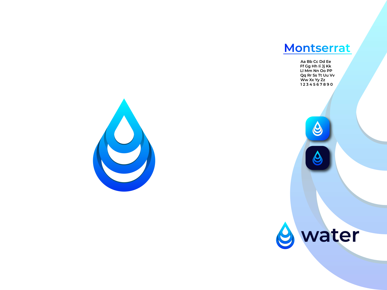 Wave water drop logo design Royalty Free Vector Image