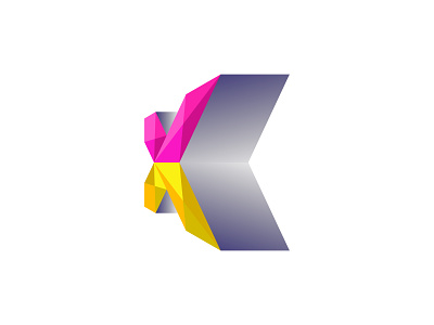 Letter X letter K Geometric logo