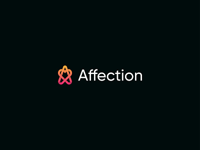 Affection A letter love logo.