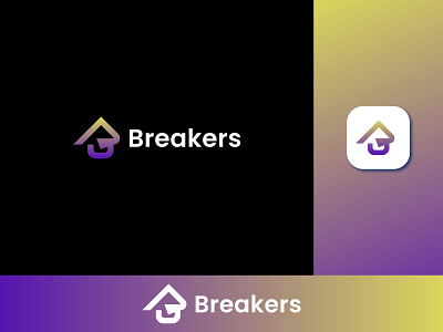 B letter home logo, break logo.