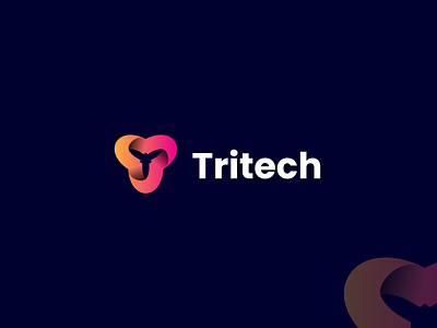 T letter tech logo technology branding