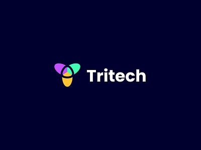 Tri tech logo T letter abstract modern tech logo