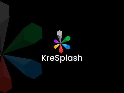 K letter creative splash logo branding