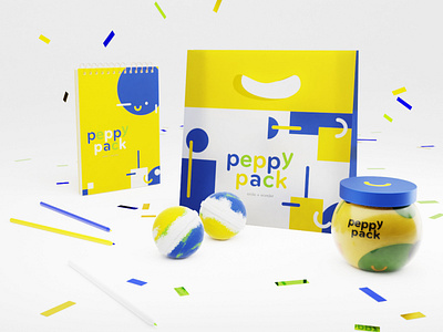Concept: Peppy Pack 3d bath bombs blender branding color pencils concept graphic design illustration notepad packaging slime