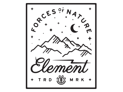 Forces of Nature and badge black black and white nature night sky type white wip