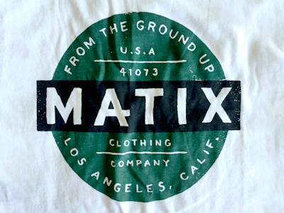 Matix "Trade" Tee black circle full color canvas green hand lettering jarrod bryan los angeles matix clothing military u.s.a