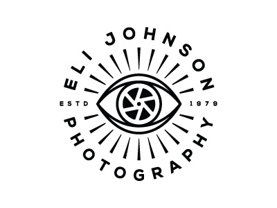 Eli Johnson Photography / Identity black and white circle eli johnson estd logo photography shining vision