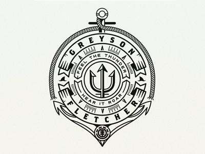 Greyson Fletcher Logo black and white branding circle element greyson fletcher jarrod bryan logo nautical ocean skateboarding