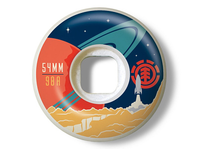 Cosmonaut Wheel cosmonaut design element brand fullcolorcanvas illustration jarrodbryan round wheels