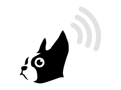margaret thatcher finds signal black boston terrier debut dog hot spot monochromatic signal simple white wi fi