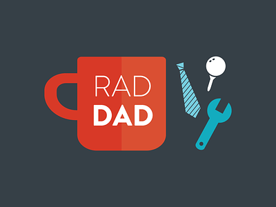 Rad Dad dad fathers day flat gifts icon minimal rad dad typography