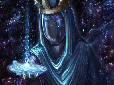 The Worldmaker alien character design concept art cosmic cyberpunk god illustration masks space universe visual development