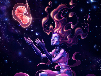 Aria concept art cosmic digital painting fantasy art illustration mother space art spiritual unikverse visual development