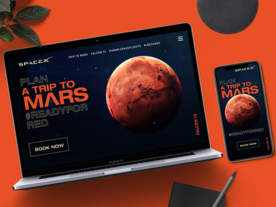 SpaceX Mars Mission Hypothetical Web Landing Pages advertising art director branding campaign design typography ui ux visual design web