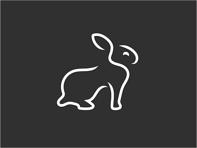 Rabbit branding flat icons logo