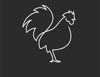 Rooster icons line art logo logo design