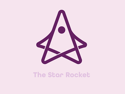 Star Rocket branding flat icon logo monogram rocket space star stroke