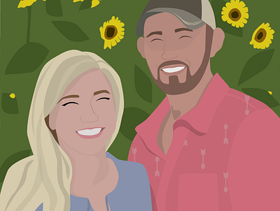 Sunflower Portrait flat illustration illustrated illustration illustration art sunflower sunflowers