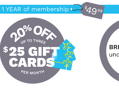 Gift Card Infographic bow flat illustration gift gift card gift cards illustration infographic membership membership card money saving value proposition