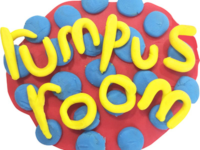 rumpus room logo child childrens toys clay fun fun logos innovative logo primary primary colors tactile