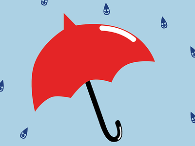 Happy rain cartoon children cute flat color fun happy illustration kids rain umbrella