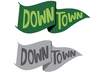 Downtown flag adobe illustrator downtown flags green flag hand lettering icon illustrator newspaper icon squishy