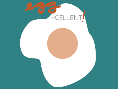 Egg-Cellent! egg eggcellent eggsellent excellent flat illustration hand drawn hand drawn type illustration pun punny puns