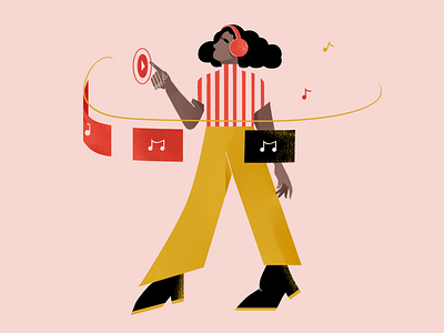 Product illustration for a music app