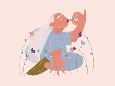 Botanical character design digitalillustration drawing flower girl illustration illustrator instagram post procreate texture