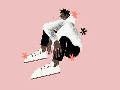 A break character design drawing flowers illustration illustrator instagram post procreate procreate illustration texture
