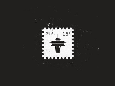 Space Needle icon illustration seattle space needle stamp texture