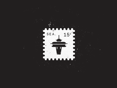 Space Needle icon illustration seattle space needle stamp texture